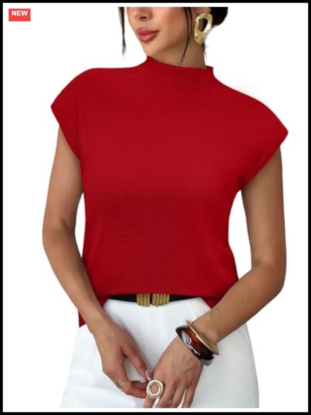 Womens Red Sweater Dressy Casual Blouse, Soft Knit Long Sleeve Pullover Top
